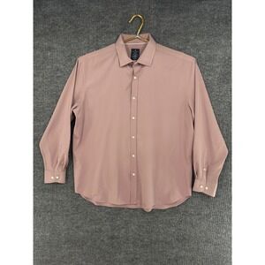 Con.Struct Dress Shirt Mens 17.5 34-35 Mauve Pink Excellent Slim Fit Performance